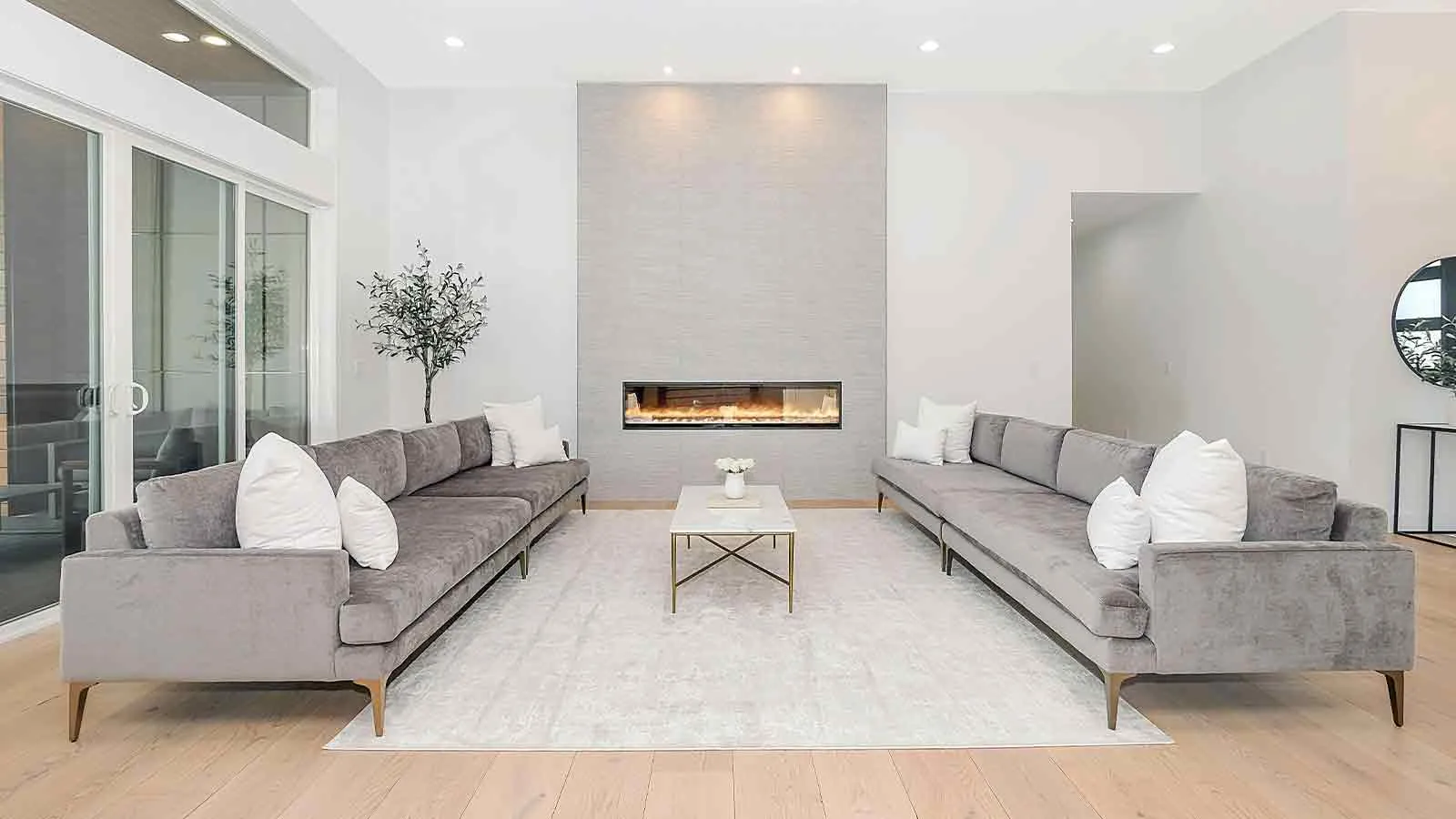 Minimalist living room of a home cleared by an encumbrance certificate