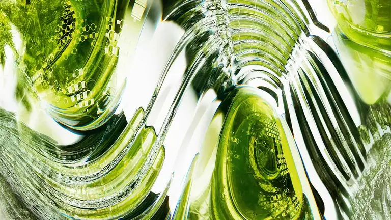 Abstract green glass texture representing the data layers inside online title reports